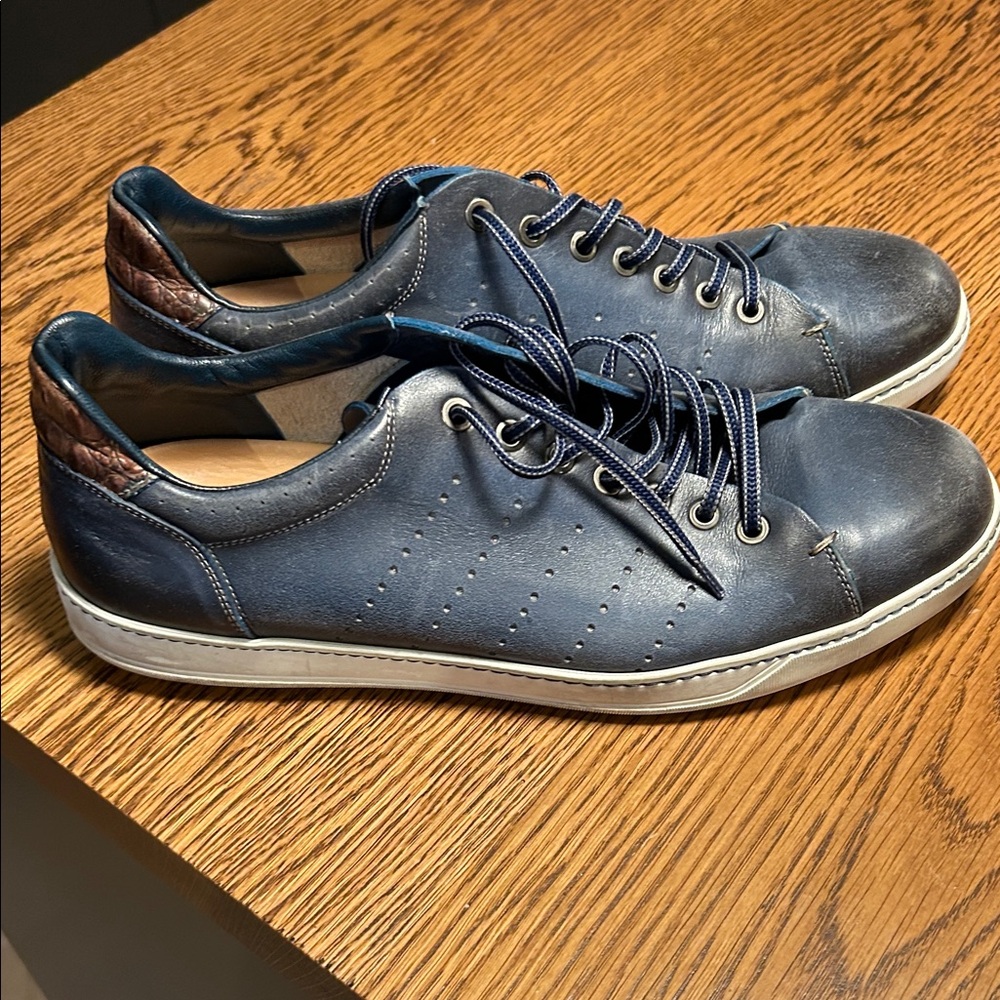 Zelli Men's Navy Leather Sneakers